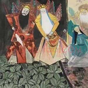 至尊钜制—林风眠《戏剧人物画》国画作品高清图片赏析