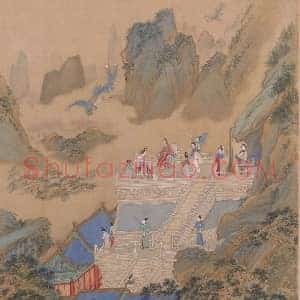 仇英《人物故事图》国画作品高清图片赏析