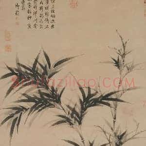 柯九思《柯九思清閟阁墨竹图》元代书画作品图片赏析