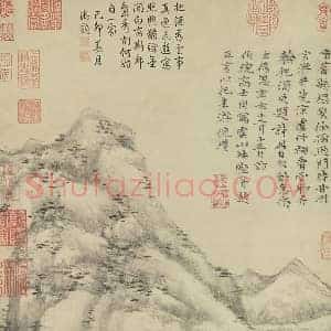 倪瓒《虞山林壑图》元代书画作品图片赏析