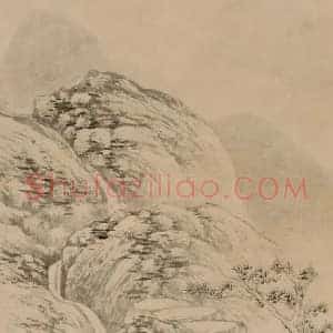 文徵明《文徵明古木苍烟图》明代书画作品图片赏析