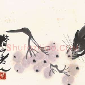 齐白石《齐白石烛台鼠戏》现代书画作品图片赏析