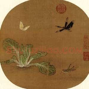 许迪《许迪野蔬草虫图》宋代书画作品图片赏析