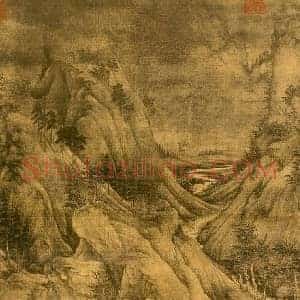 董源《董源溪岸图真伪之辩》五代书画作品图片赏析