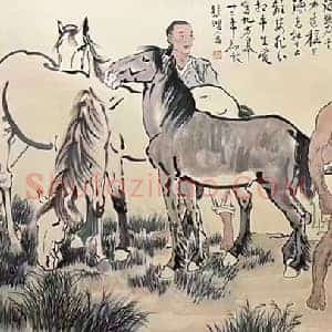 徐悲鸿名作《九方皋》国画作品高清图片赏析