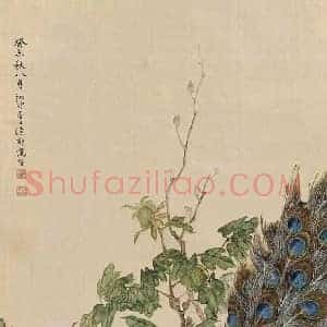 陆抑非《陆抑非孔雀》现代书画作品图片赏析