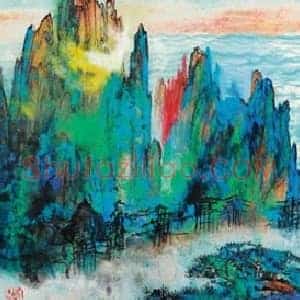 刘海粟《刘海粟泼彩画作拍卖价格》现代书画作品图片赏析