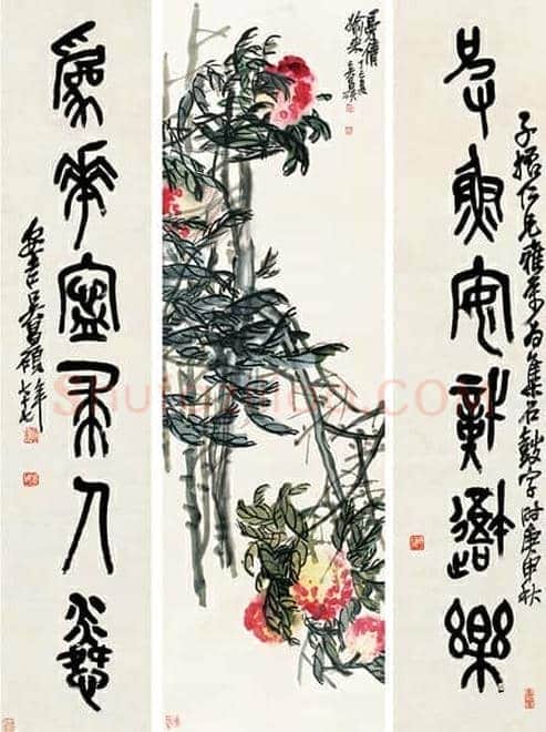 吴昌硕画桃趣闻